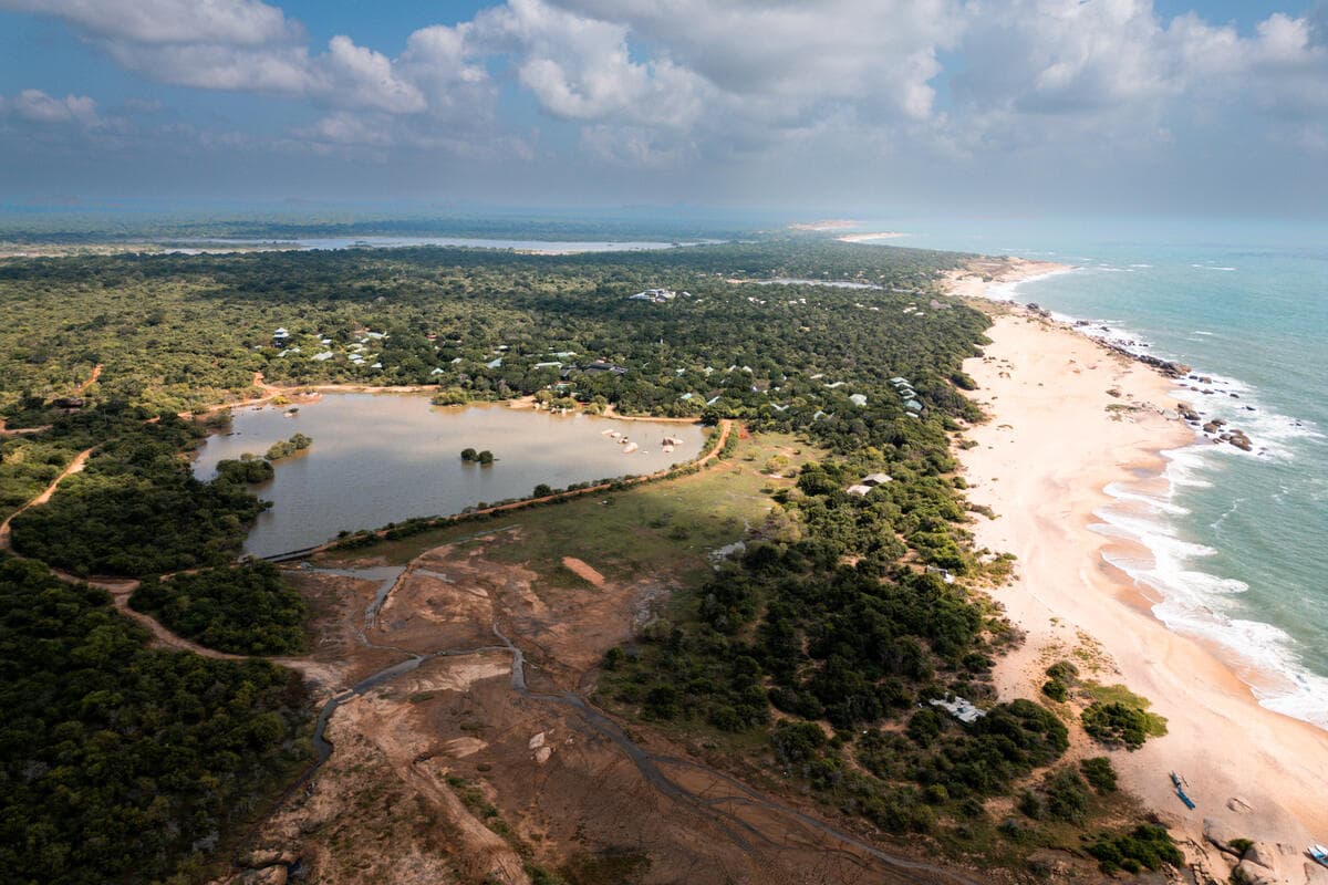 Aerial drone view of Yala National Park